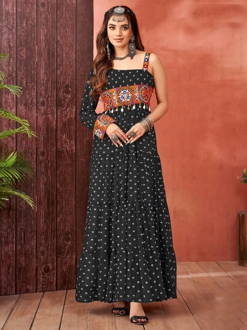 Elevate Your Aura with Black Georgette Designer Gown