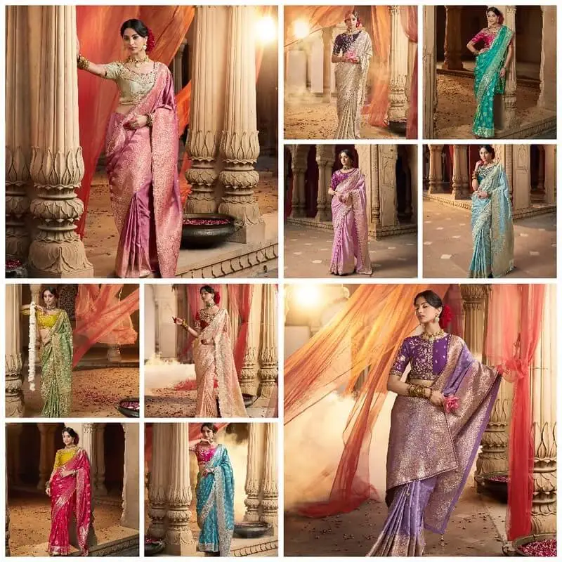 Step Into Elegance with Olive Green Satin Silk Classic Saree image 4