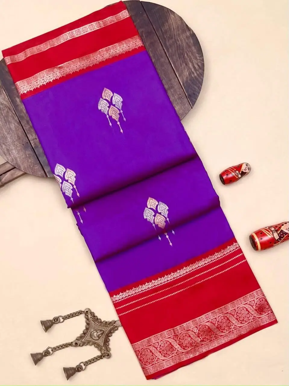 Gild Your Glamour with Dark Purple Zari Weaving Kanjivaram Silk Saree