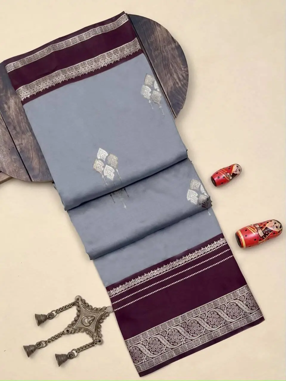 Enhance Your Shine with Grey Zari Weaving Kanjivaram Silk Saree