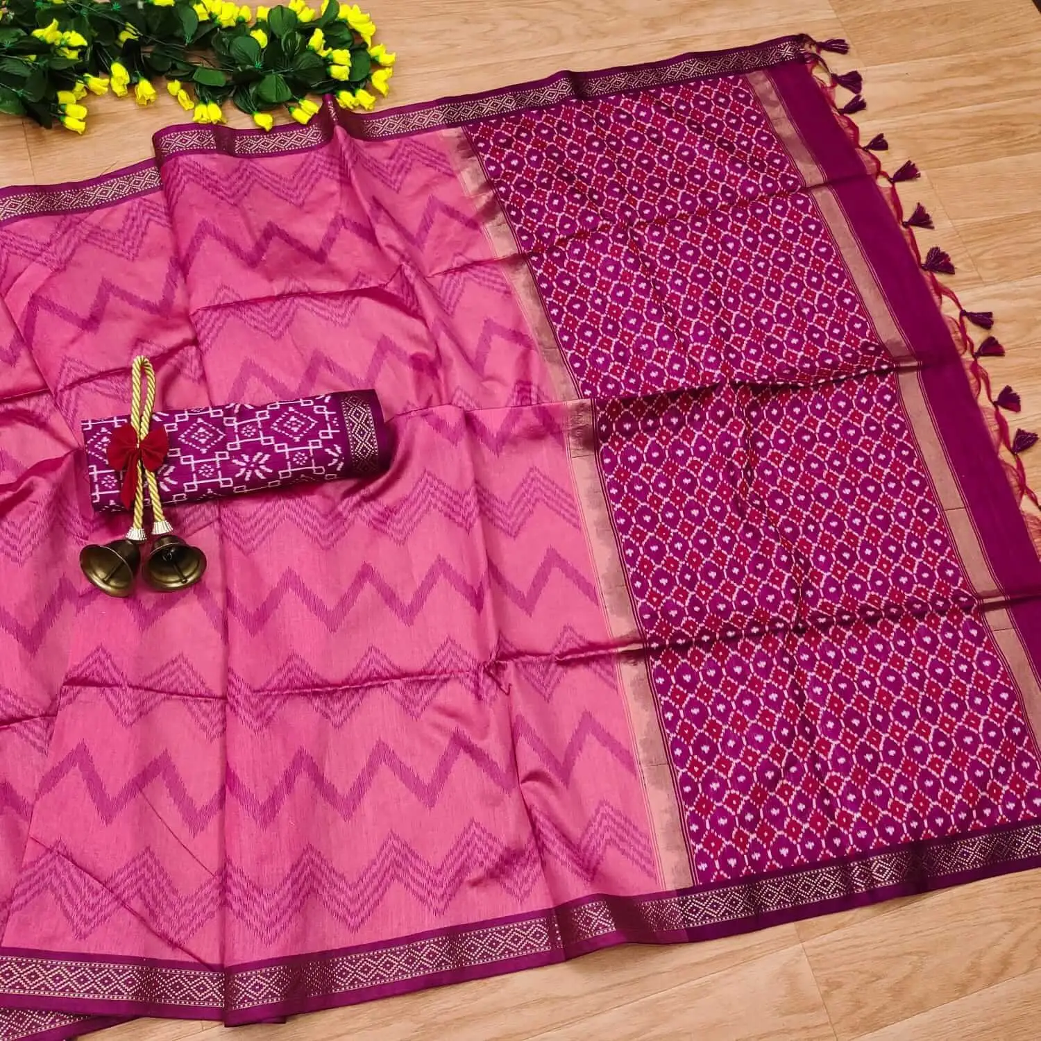 Step Into Fabulous with Pink Zari Woven Tussar Silk Saree image 2