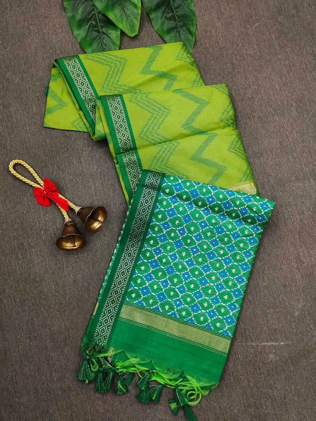 Time to Shine with Green Zari Woven Tussar Silk Saree
