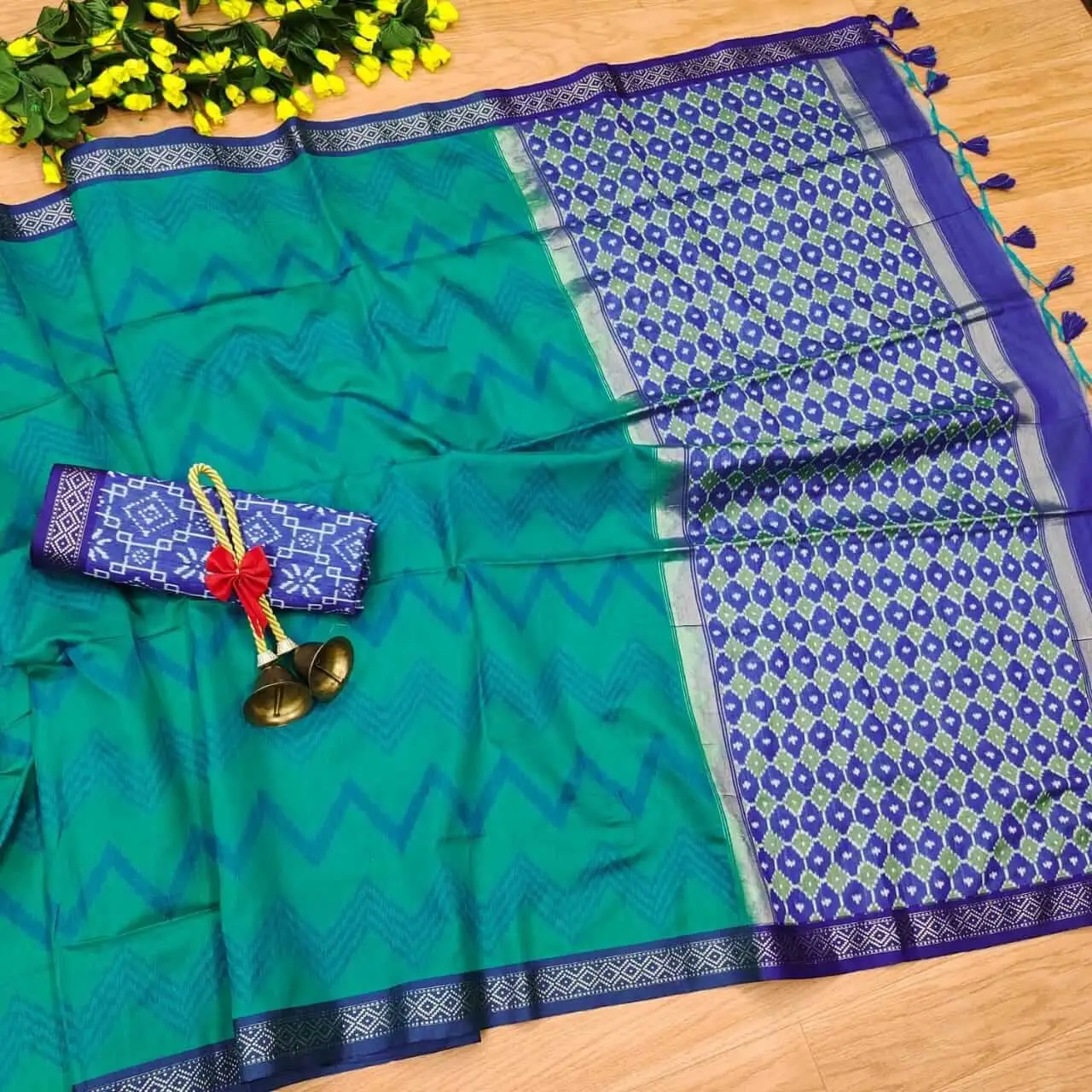 Style It Up with Rama Blue Zari Woven Tussar Silk Saree image 2