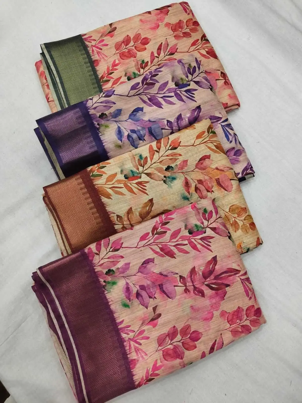 Refine Your Glow with Brown Floral Printed Zari Woven Bhagalpuri Silk Saree image 4