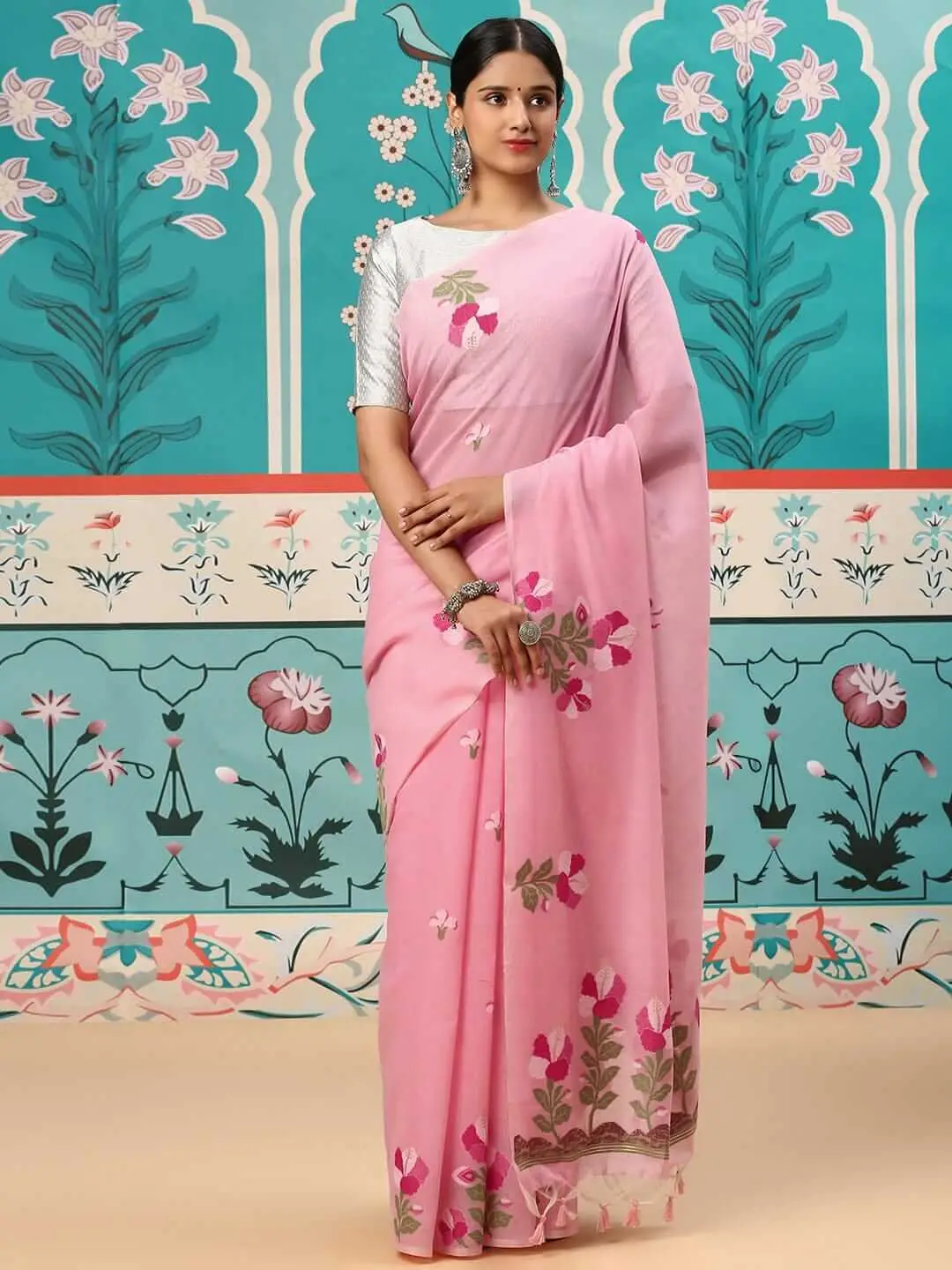 Elevate Your Look with Pink Mul Cotton Saree image 2
