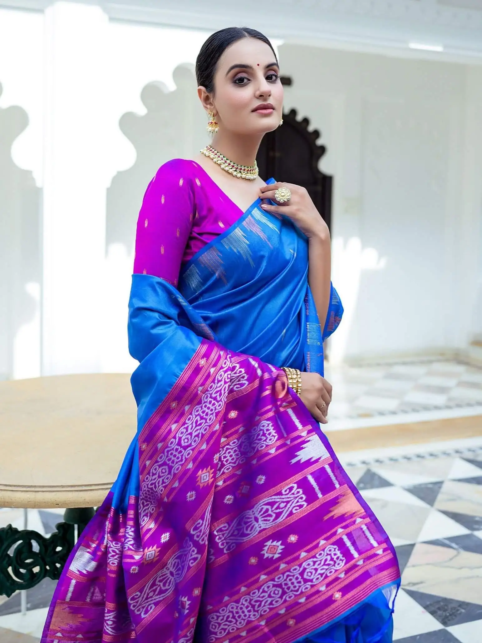 Step Into Fabulous with Royal Blue Tussar Silk Saree image 2