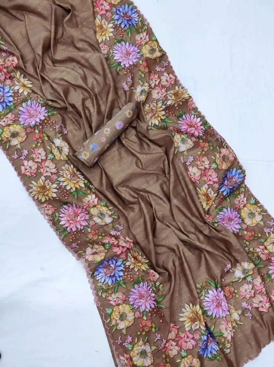 Style It Up with Brown Tussar Silk Saree image 2