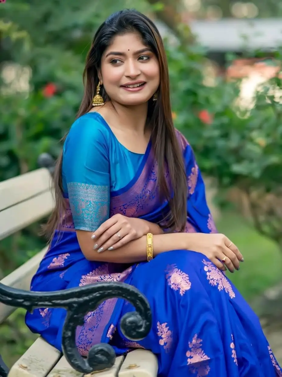 Step Into Elegance with Blue Banarasi Katan Silk Pattu Saree image 2