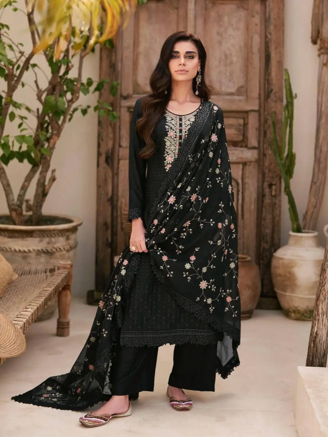 Get Your Glam On with Black Dolla Silk Un Stitched Salwar Suit Set