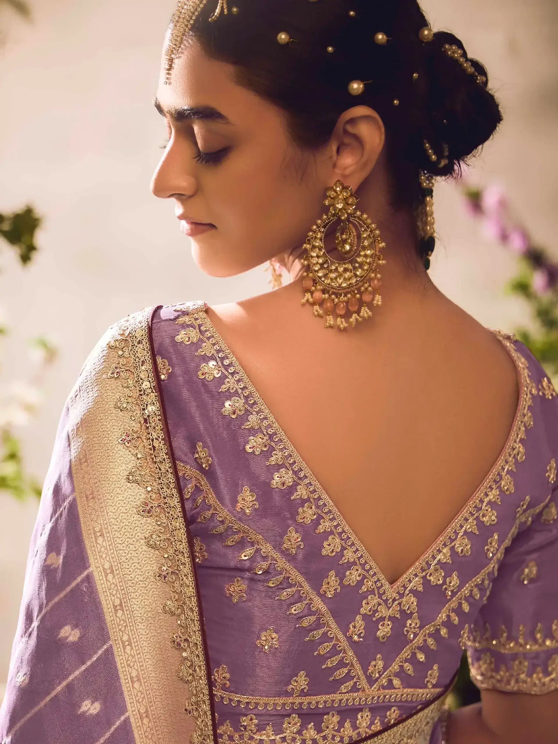 Elevate Your Look with Purple Banarasi Zari Tissue Silk Embroidered Saree image 4
